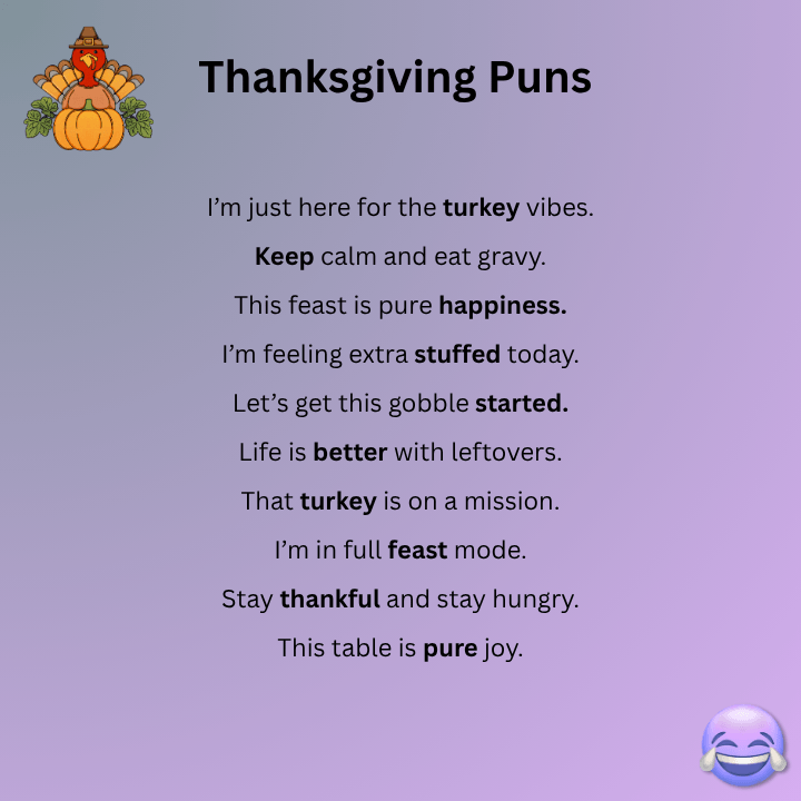 Thanksgiving Puns One Liners