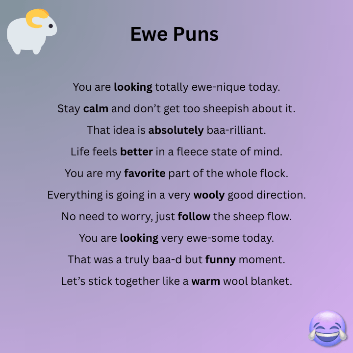 ewe puns One Liners