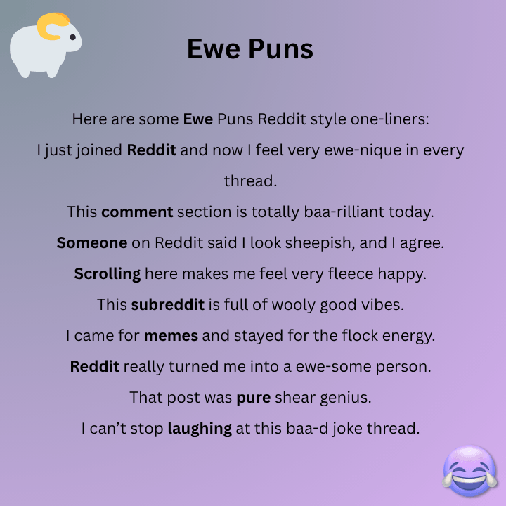 ewe puns Reddit