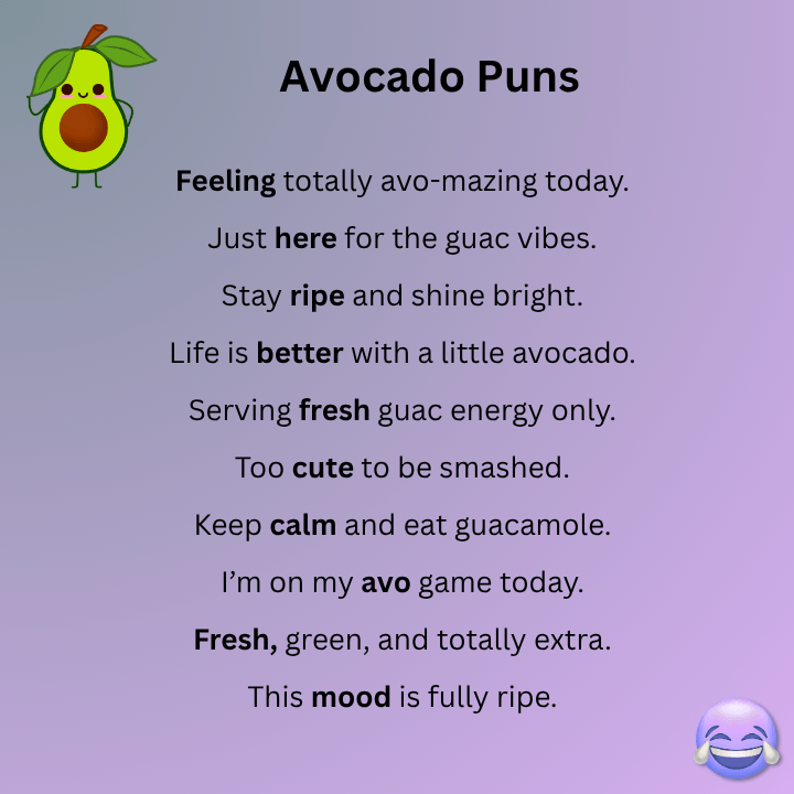 Avocado Puns Captions