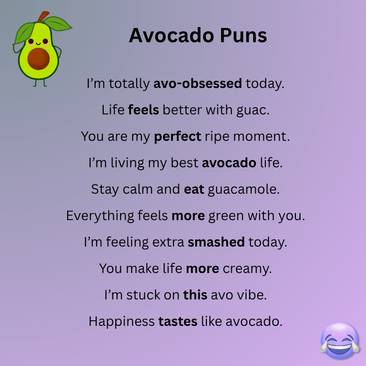 Avocado Puns One Liners