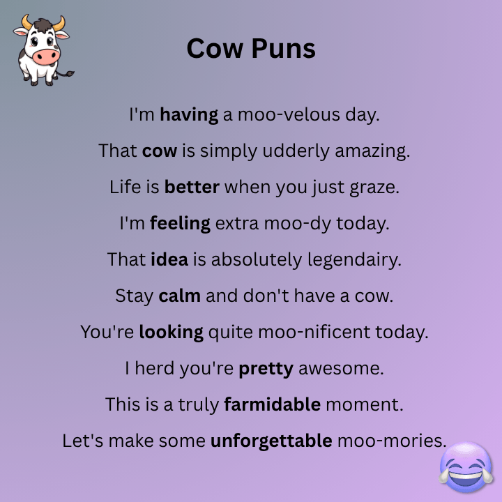 Cow Puns One Liners